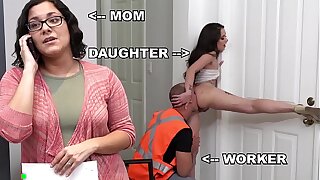BANGBROS - Teen PAWG Gia Paige Taking Dick From Roofter Sean Lawless Behind Mommy's Back